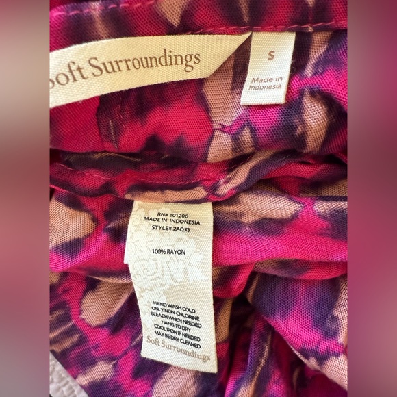 Soft Surroundings Tie Dye Maxi Dress | Pink Black Flowy Bohemian Resort Wear S - Picture 7 of 9